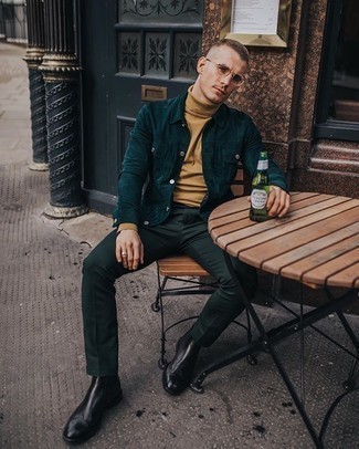 С чем носить оливковую вельветовую куртку мужчине