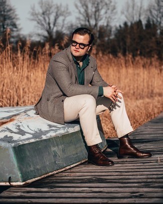 С чем носить оливковую классическую рубашку мужчине