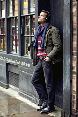 Какие ботинки броги носить с оливковой полевой курткой