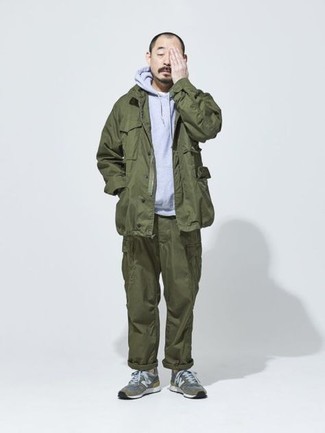 С чем носить оливковую полевую куртку