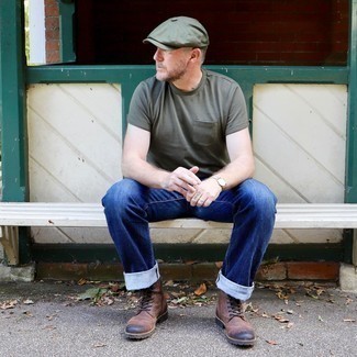 С чем носить оливковую кепку мужчине