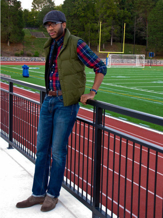 Какие туфли дерби носить с оливковой курткой без рукавов