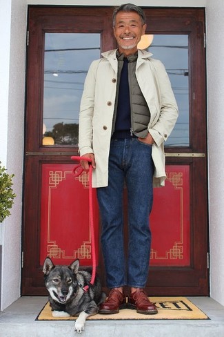 Какие плащи носить с оливковой курткой без рукавов мужчине