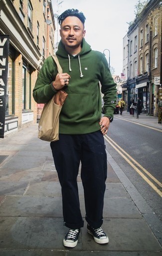 Какие брюки чинос носить с оливковым худи