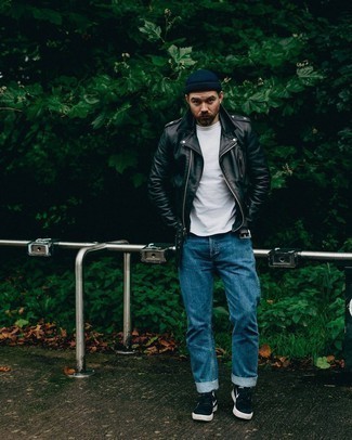 С чем носить оливковую кожаную куртку мужчине