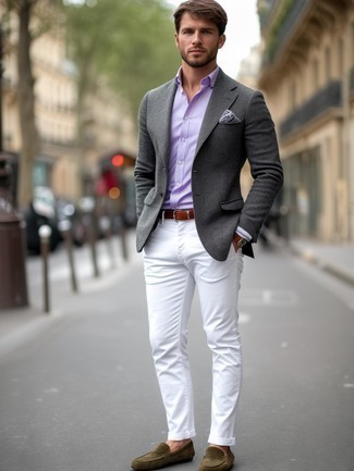 С чем носить оливковые лоферы мужчине