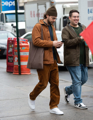 С чем носить оливковую рубашку с длинным рукавом мужчине