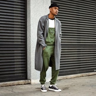 С чем носить оливковые комбинезон мужчине