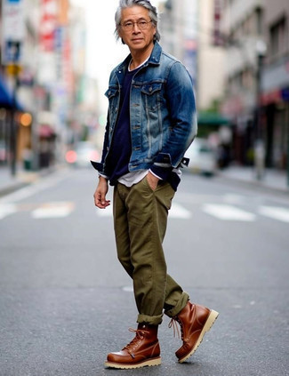 С чем носить оливковые брюки мужчине