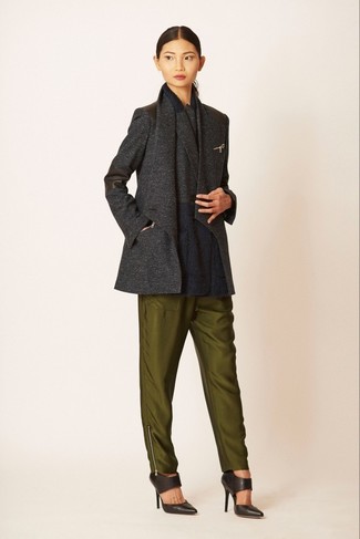 С чем носить оливковые брюки женщине