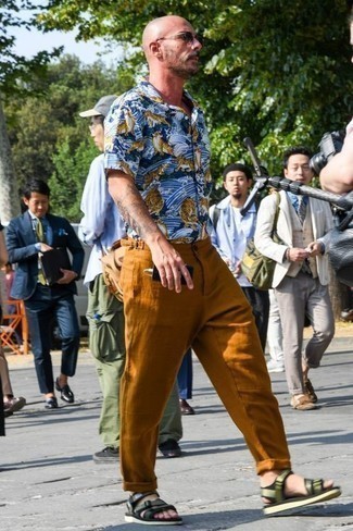 С чем носить оливковые сандалии мужчине