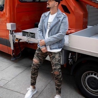 Какие косухи носить с оливковыми зауженными джинсами мужчине