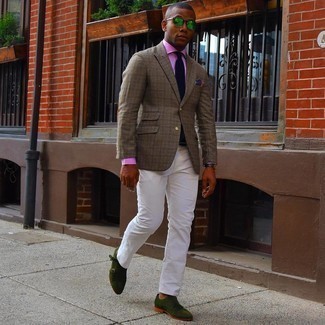 С чем носить оливковые замшевые монки с двумя ремешками