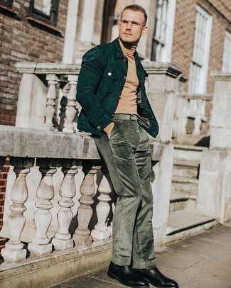 С чем носить оливковую замшевую куртку мужчине