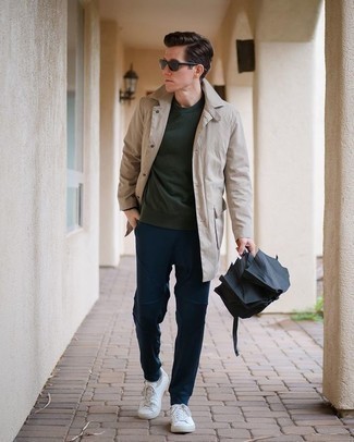 Какие брюки чинос носить с оливковым свитшотем