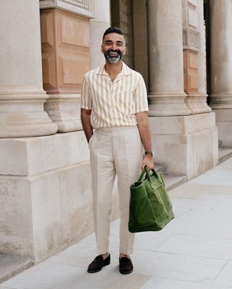 С чем носить оливковую большую сумку мужчине