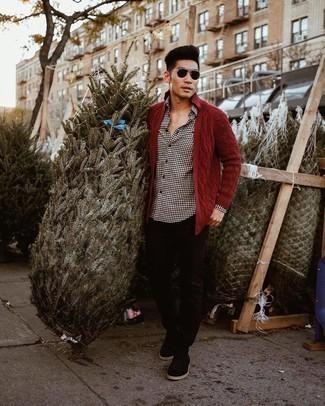 Как носить открытый кардиган с джинсами мужчине