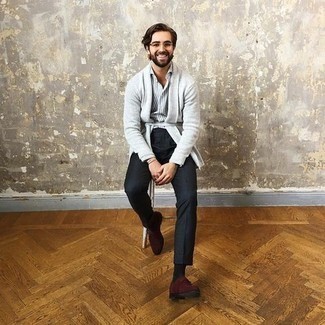 Как носить открытый кардиган с монками