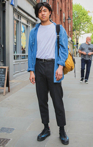 С чем носить оранжевый рюкзак из плотной ткани мужчине