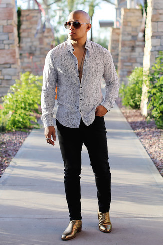 С чем носить оранжевые ботинки челси мужчине