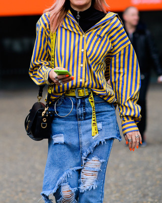 С чем носить оранжевую классическую рубашку женщине