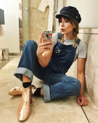 С чем носить оранжевые кожаные ботильоны