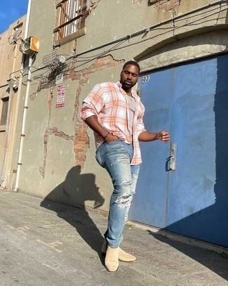 Какие майки носить с оранжевой рубашкой с длинным рукавом мужчине