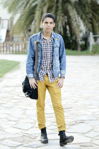 С чем носить оранжевые брюки мужчине