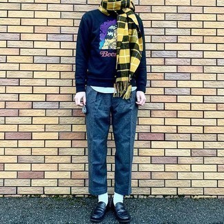 С чем носить оранжевый шарф в шотландскую клетку мужчине