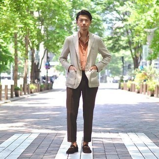 Какие пиджаки носить с оранжевой рубашкой с коротким рукавом мужчине