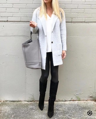 Как носить ботфорты с леггинсами