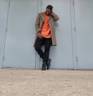 Как носить длинное пальто с брюками карго