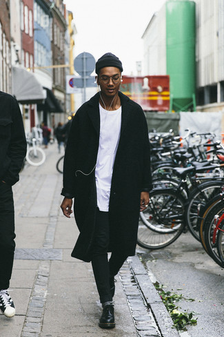 Как носить длинное пальто с туфлями дерби