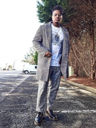 Как носить длинное пальто с туфлями дерби