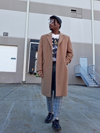 Как носить длинное пальто с туфлями дерби