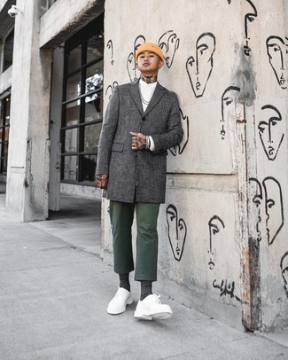 Как носить длинное пальто с туфлями дерби