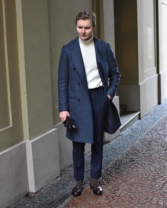 Как носить длинное пальто с ботинками дезертами