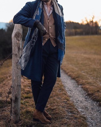 Как носить длинное пальто с костюмом