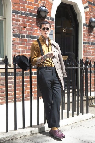 Как носить оксфорды с полупальто