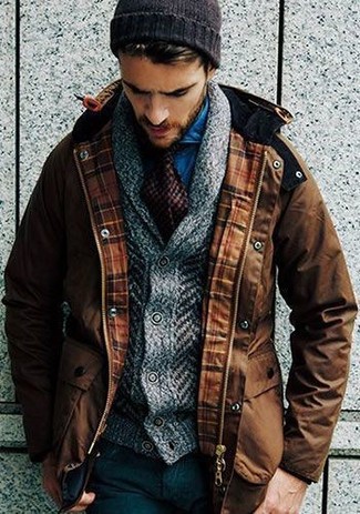 Как носить парку с кардиганом мужчине