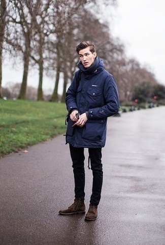 Как носить парку с повседневными ботинками мужчине