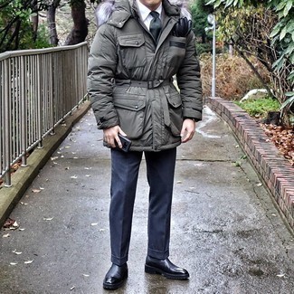 Как носить парку с классической рубашкой мужчине