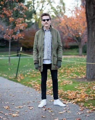 Как носить парку с высокими кедами мужчине