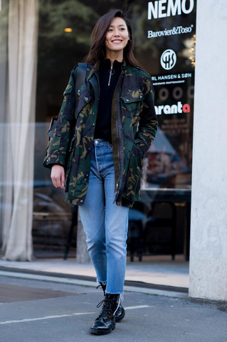 Как носить парку с ботинками на шнуровке женщине