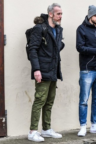 Как носить парку с низкими кедами мужчине