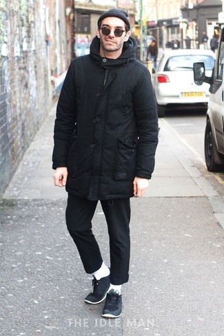 Как носить парку с низкими кедами мужчине