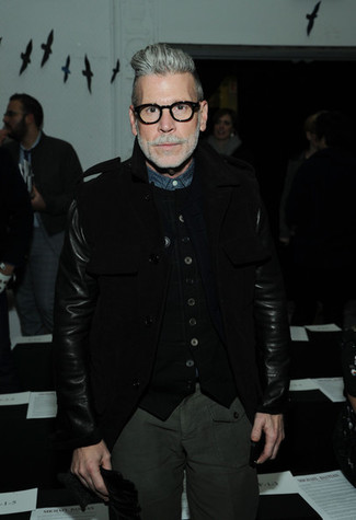 Как носить полупальто с брюками карго