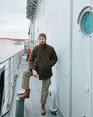 Как носить полупальто с брюками карго