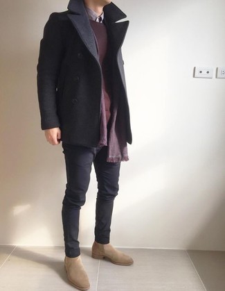 Как носить полупальто с брюками чинос