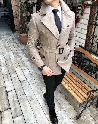 Как носить полупальто с брюками чинос